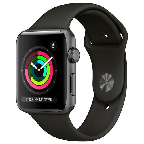 Menor preço em Apple Watch Series 3 (GPS) - 42 mm - Caixa cinza-espacial de alumínio com pulseira esportiva preta