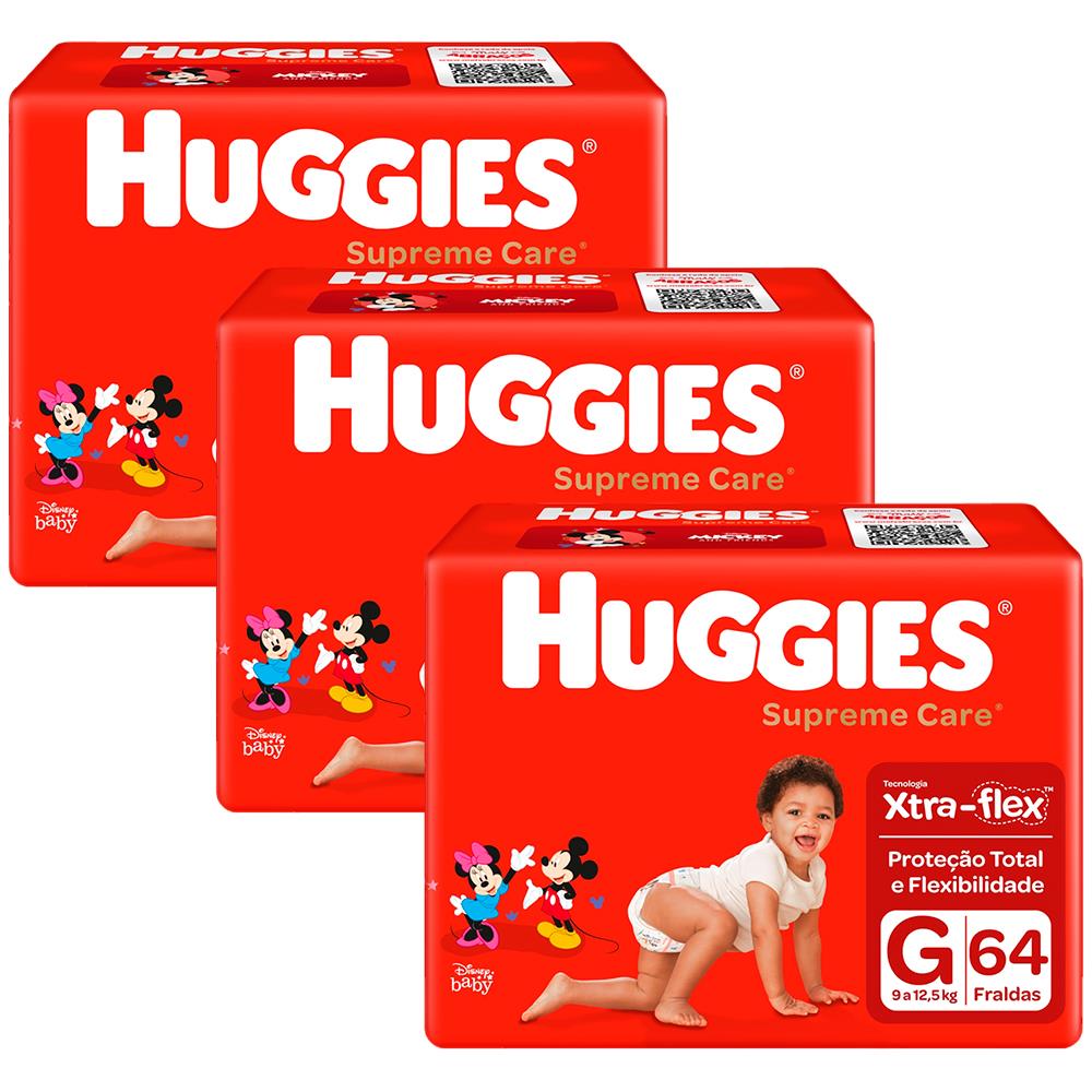 Fralda Huggies Turma da Mônica Supreme Care G - Kit com 192 Unidades