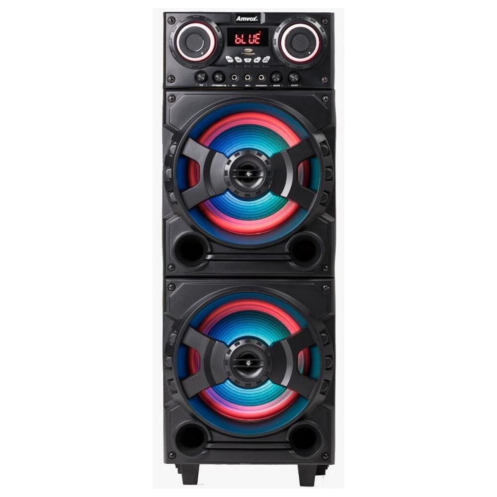 Caixa de Som Amplificada Amvox ACA 1003 com Bluetooth, Rádio FM, Entrada USB e Função Power X - 1000W