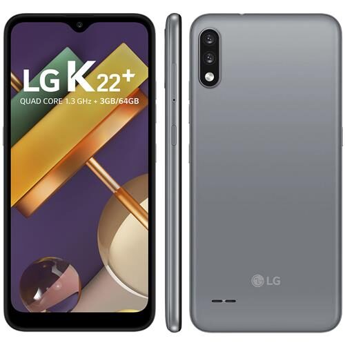 Menor preço em Smartphone LG K22+ Titan 64GB, Tela de 6.2”, Câmera Traseira Dupla, Android 10, Inteligência Artificial e Processador Quad-Core