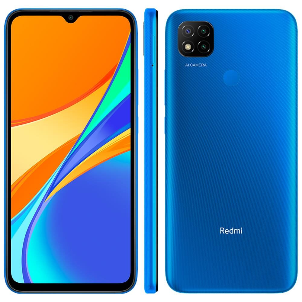 Smartphone Xiaomi Redmi 9C Azul 32GB, Tela de 6.53", 2GB de RAM, Câmera Traseira Tripla, Android 10 e Processador Octa-Core