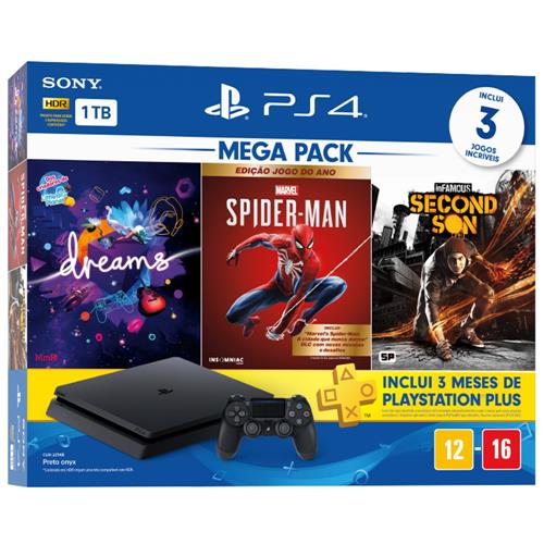 Console Playstation 4 Slim 1TB Bundle 17 + Dreams + Marvel's Spider-Man Goty Edition + Infamous Second Son + PS Plus 3 Meses é boa?