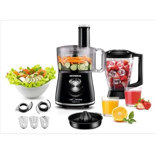 Multiprocessador Mondial Full Kitchen Premium 3 em 1 Processador, Liquidificador e Espremedor NMP-08 - Preto/Inox - 500W é boa?