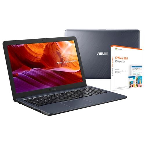 Menor preço em Notebook Asus Core i3-6100U 4GB 256GB SSD Tela 15.6" Windows 10 X543UA- GQ3157T + Microsoft 365 Personal