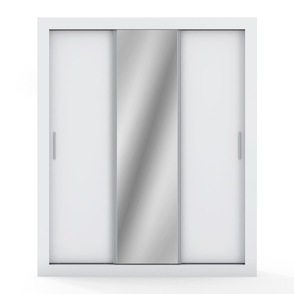 Guarda-Roupa Bartira City com 3 Portas de Correr e 1 Espelho