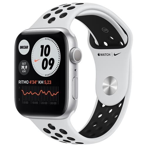 Apple Watch Series 6 (GPS) 44mm caixa prateada de alumínio com pulseira esportiva Nike platina/preta é boa?
