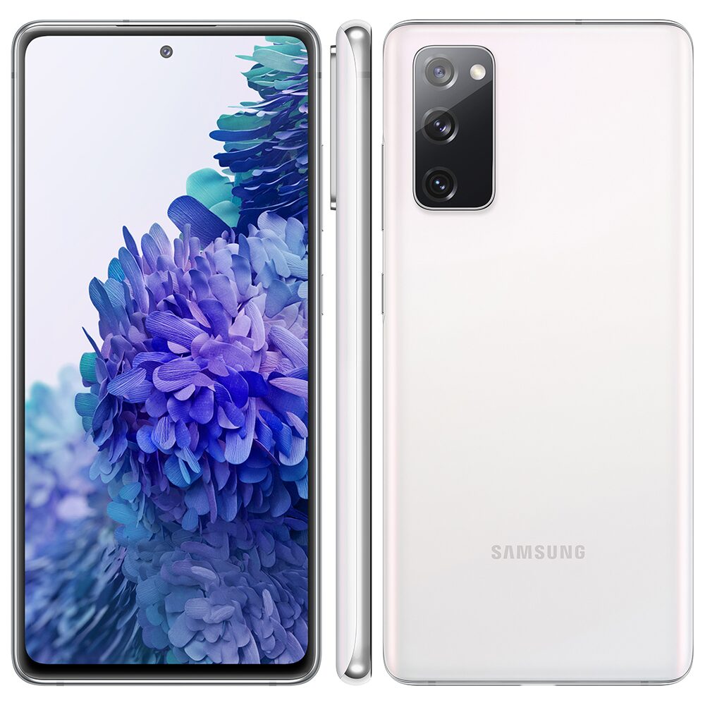 Smartphone Samsung Galaxy S20 FE Cloud white 128GB, 6GB RAM, Tela Infinita de 6.5”, Câmera Traseira Tripla, Android 10 e Processador Qualcomm