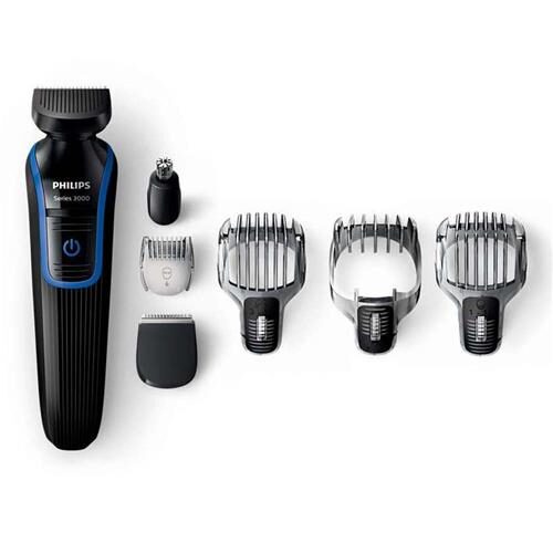 Menor preço em Aparador de Pelos Philips MultiGroom Series 3000 7 em 1 Bivolt QG3337/15 – Preto e Azul