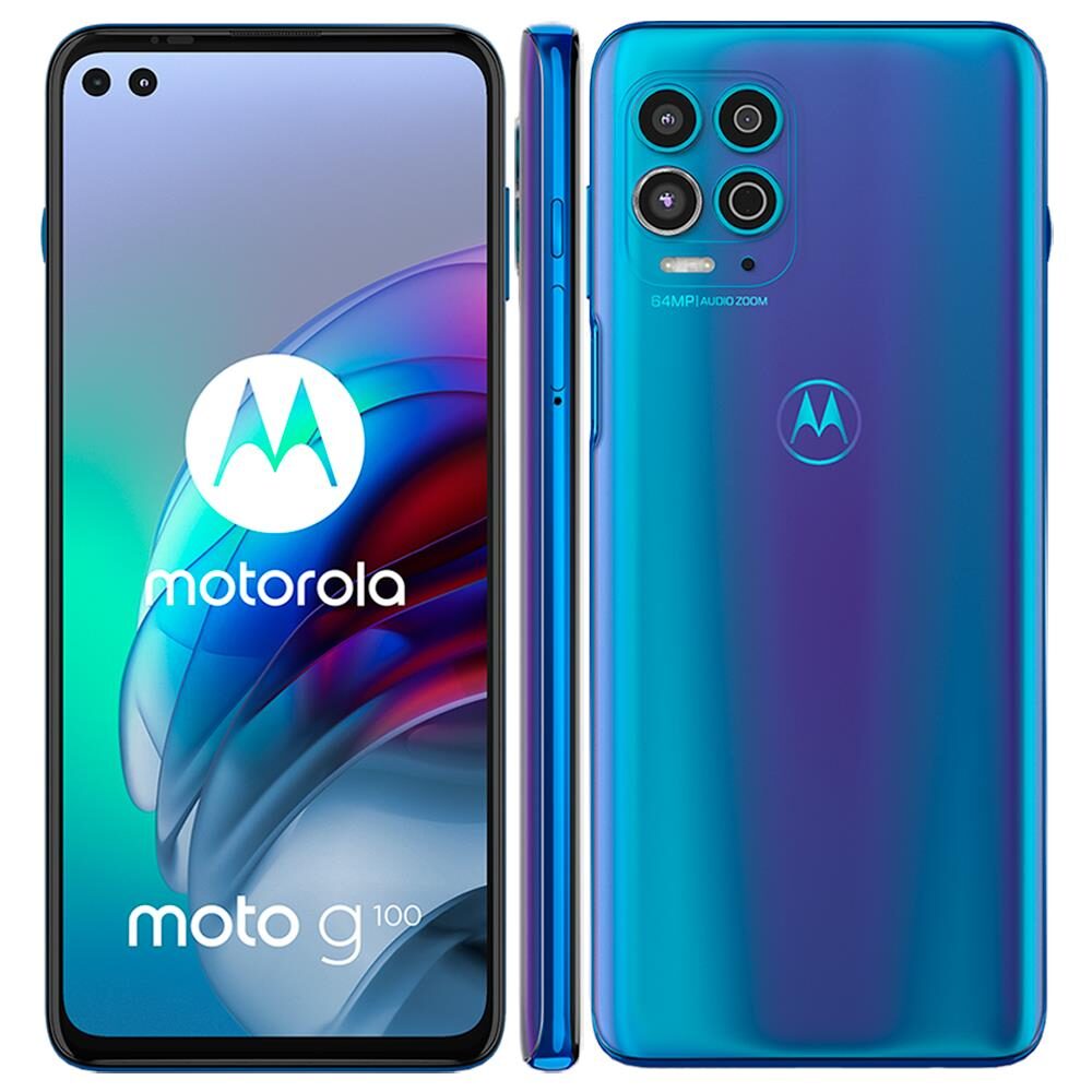 Smartphone Motorola Moto G100 Luminous Ocean 256GB, 12GB RAM, Tela de 6.7”, 5G, Câmera Quádrupla, Android 11 e Processador Qualcomm 870 Octa-Core