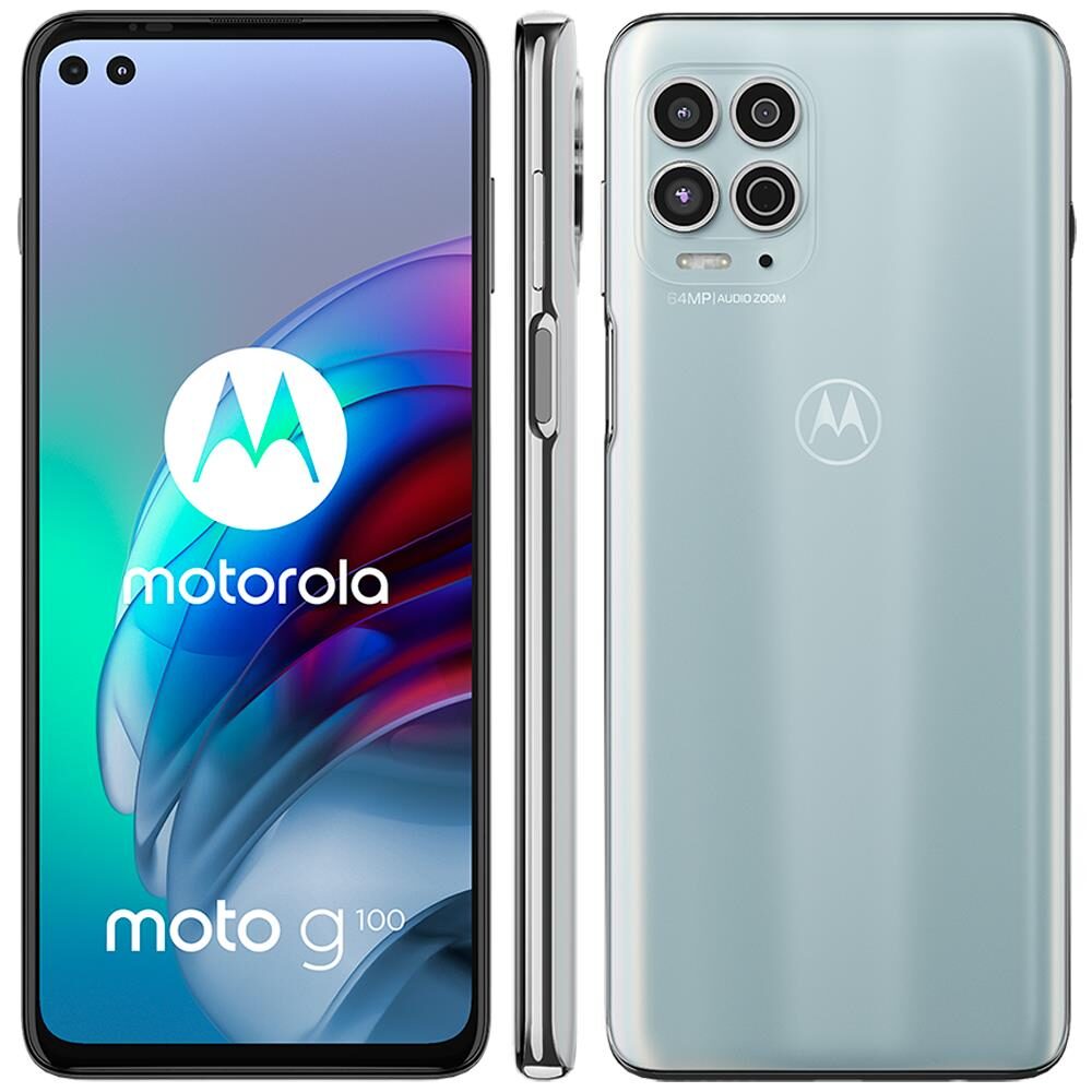 Smartphone Motorola Moto G100 Luminous Sky 256GB, 12GB RAM, Tela de 6.7”, 5G, Câmera Quádrupla, Android 11 e Processador Qualcomm 870 Octa-Core