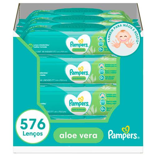 Lenços Umedecidos Pampers Aroma de Aloe Vera - 12 pacotes com 48 lenços cada é boa?