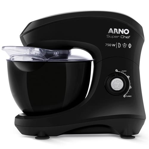 Menor preço em Batedeira Planetária Arno Super Chef KM01 com 15 Velocidades e 750W - Preta 
