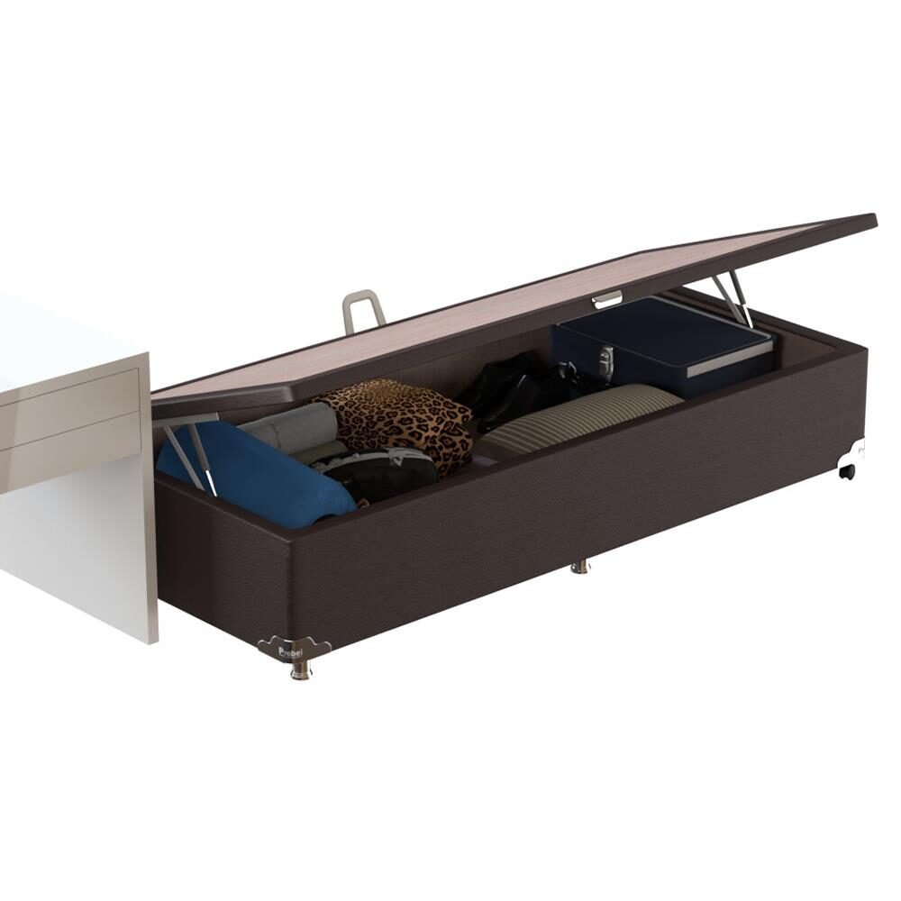 Base Box para Colchão de Solteiro Probel Classic com Baú 40x88x188cm - Marrom - 2