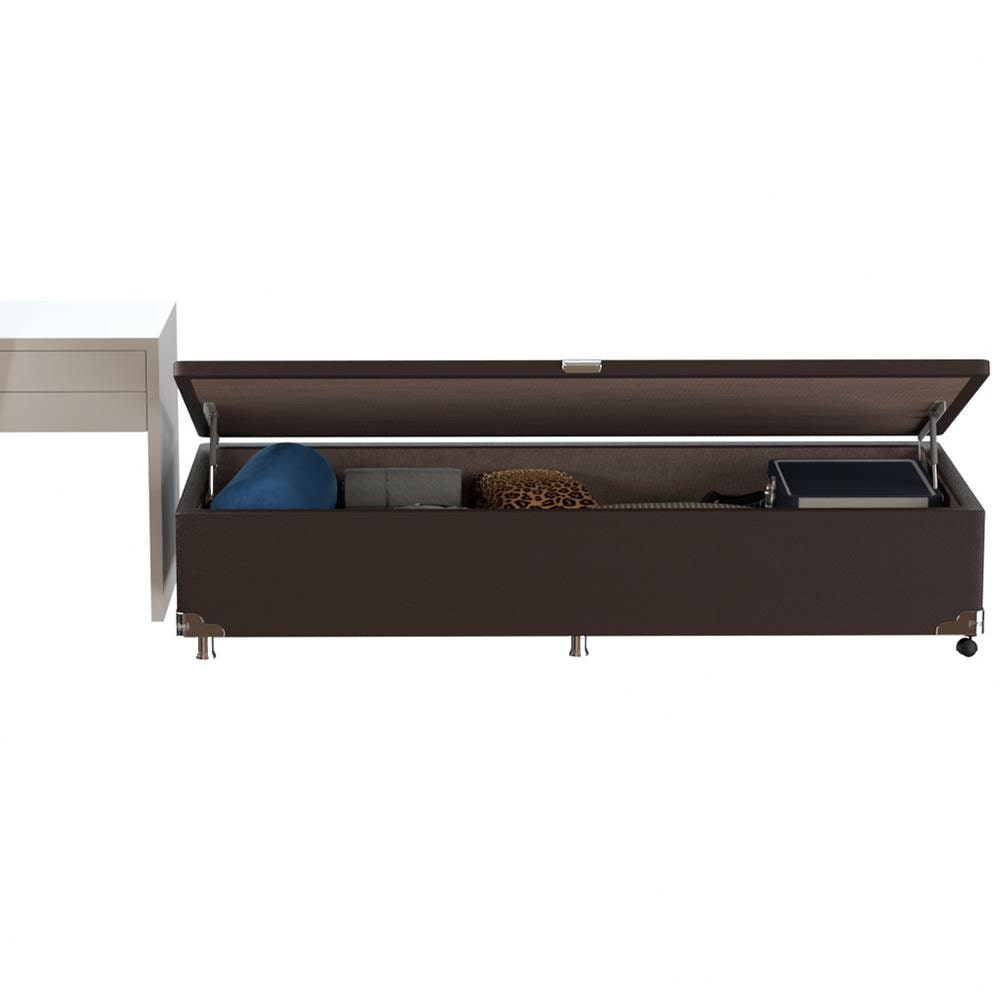 Base Box para Colchão de Solteiro Probel Classic com Baú 40x88x188cm - Marrom - 3