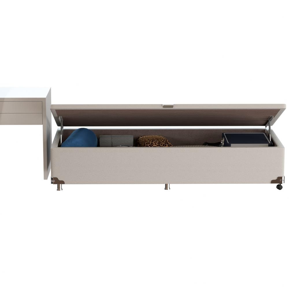 Base Box para Colchão Solteirão Probel Classic com Baú 40x100x200cm - Branco - 3