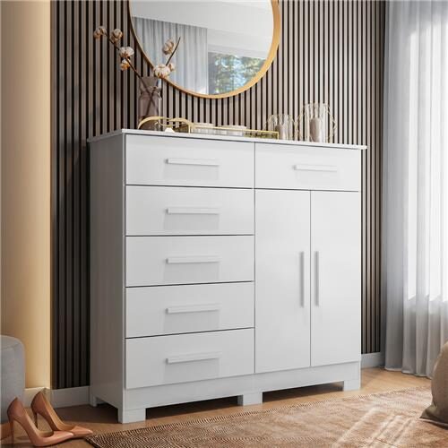 Cômoda Palumóveis New Xangai com 2 Portas, 6 Gavetas e Espaço para TV de até 48 polegadas é boa?