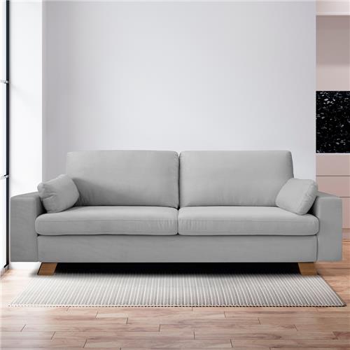 Sofá 3 Lugares Gralha Azul Agra em Tecido Veludo 198cm de largura Extra