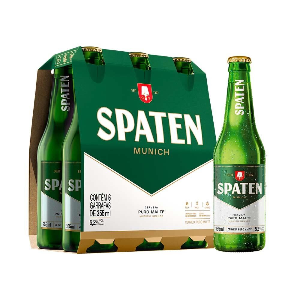 Cerveja Spaten Long Neck 355ml Pack - 6 Unidades