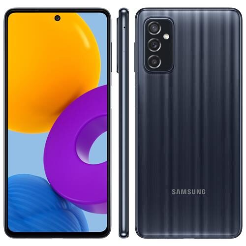 Smartphone Samsung Galaxy M52 5G Preto 128GB, 6GB RAM, Tela Infinita de 6.7", Câmera Tripla, Processador Octa Core e Bateria de 5000mAh
