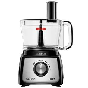 Multiprocessador de Alimentos Mondial Turbo Chef 7 em 1 MPN-01-BE com 2 Velocidades + Pulsar – 1000 W - 220V - 4
