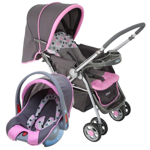 Menor preço em Carrinho de Bebê Cosco Reverse Travel System com Bebê Conforto CD200TS - Rosa