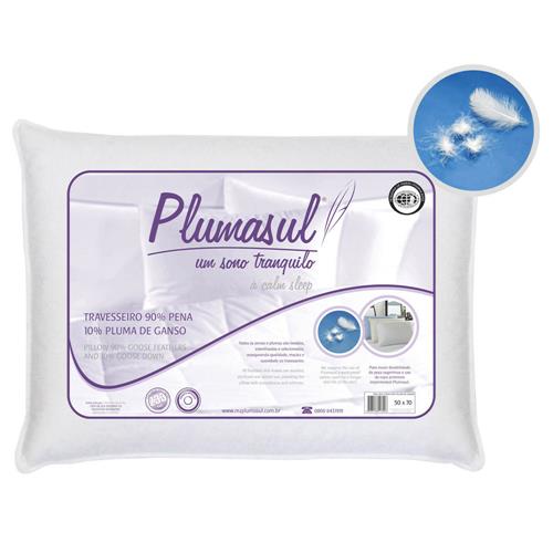 Travesseiro Plumasul 90% Penas e 10% Plumas de Ganso Percal 233 fios 50x70 cm - Branco é boa?