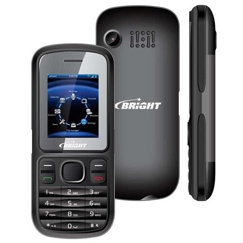Menor preço em Celular Desbloqueado Bright One Preto com Tela 1.8”, Dual Chip, Câmera, Bluetooth, Rádio FM, MP3 e Fone de Ouvido