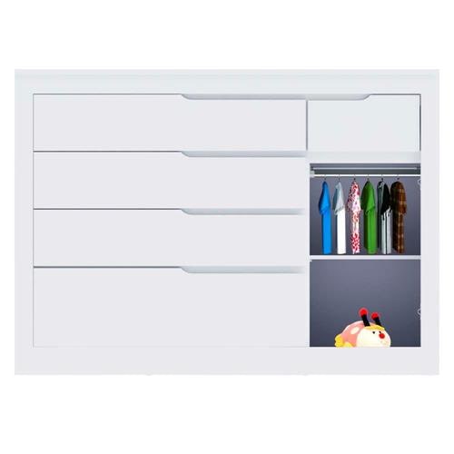 Cômoda Infantil Carolina Móveis com 1 Porta, 5 Gavetas e Fraldário Cléo - Branco Fosco é boa?