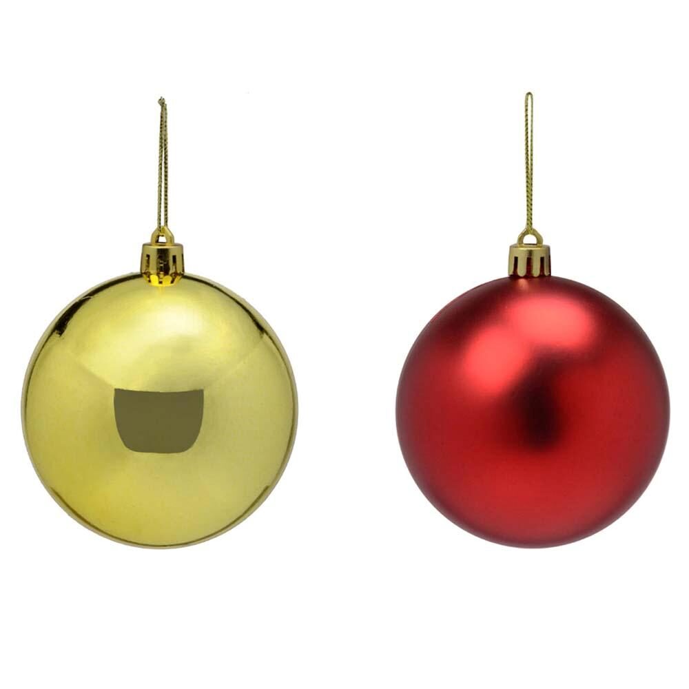 Bola de Natal Santini Christmas 7cm Vermelha/Dourada - 12 Unidades -  Shopping TudoAzul