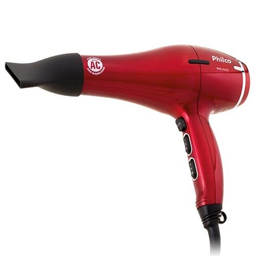 Secador de Cabelos Philco PH3400 com Motor AC Profissional Vermelho 1800W