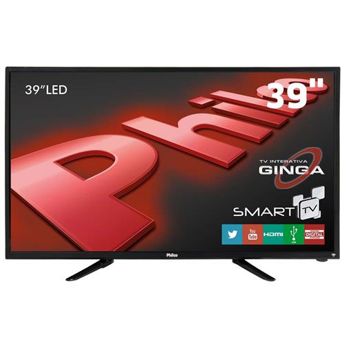 Menor preço em Smart TV LED 39” HD Philco PH39N91DSGW com Conversor Digital, Tecnologia Ginga, Wi-Fi, Entradas HDMI e Entrada USB