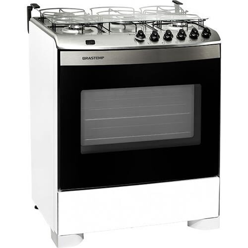 Fogão 5 Bocas Brastemp Branco - Bivolt - Bfs5nbbuna
