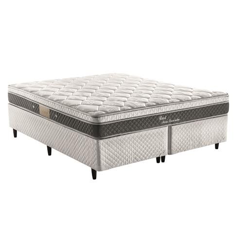 Cama Box Queen Size Herval + Colchão Queen Size Herval Vert com Pillow Top One Side e Molas Ensacadas 61x158x198 cm - Cinza/Branco é boa?