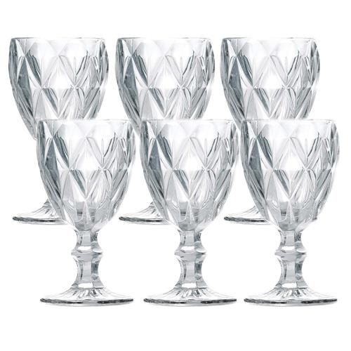 Menor preço em  Conjunto de Taças para Água Lyor Design Diamond em Vidro 260 ml - 6 Peças