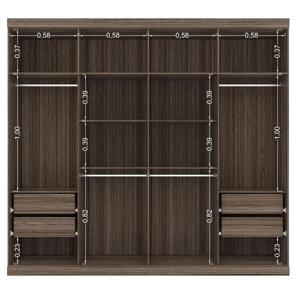Guarda-Roupa Santos Andirá Havana Master Vip com 8 Portas e 4 Gavetas - Carvalho - 3