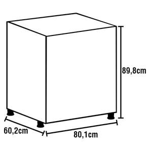 Balcão para Forno e Cooktop Bartira Rubi com 4 Bocas - Branco / Grafite - 2