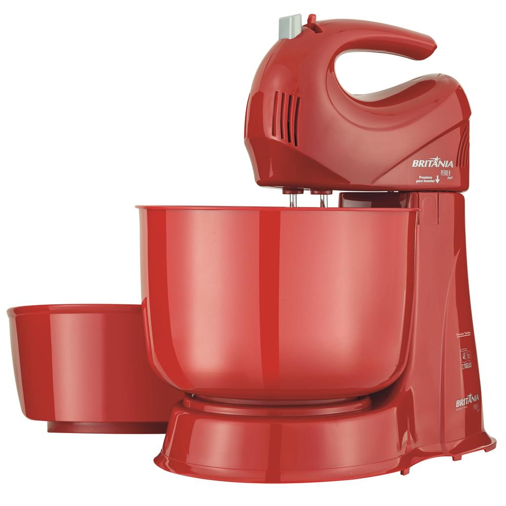 Batedeira Britânia Pérola Maxx 2 VM 4 Velocidades + Função Turbo - Vermelha
