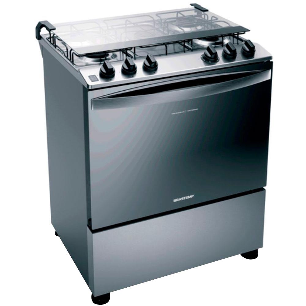 Fogão Brastemp 5 Bocas BFS5NCRUNA com Botões Removíveis - Inox