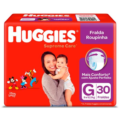 Fralda Huggies Roupinha Supreme Care G - 30 Unidades - Fraldas Descartáveis | Extra | 9702766