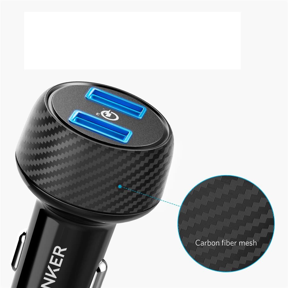 Carregador Veicular Anker PowerDrive com 2 portas USB 3.0 Preto