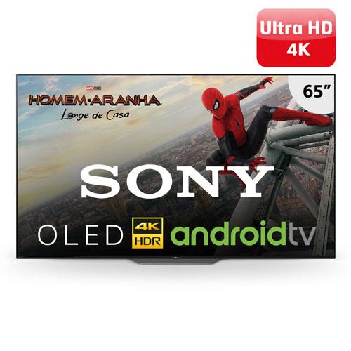 Menor preço em Smart TV OLED 65" UHD 4K Sony BRAVIA XBR-65A8F com HDR, Android TV, Acoustic Surface, Wi-Fi, Motionflow XR, Triluminos, 4K X-Reality Pro, HDMI e USB