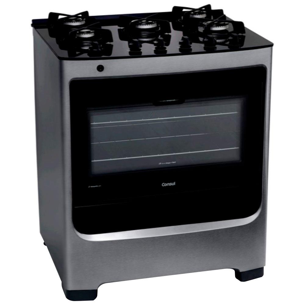Fogão Consul 5 Bocas CFS5VAR com Mesa de Vidro - Inox