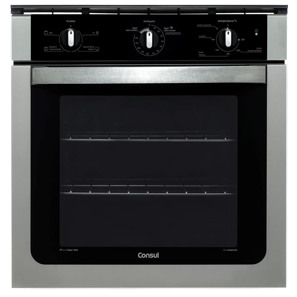 Forno Elétrico de Embutir Consul 84 Litros COB84AR Prata 220V Forno