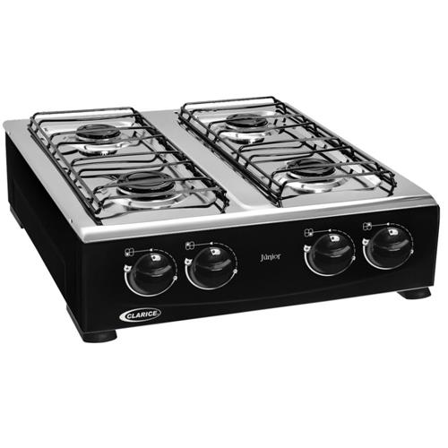 Fogão de Mesa Clarice 4 Bocas Portátil Júnior Preto 4 Bocas no