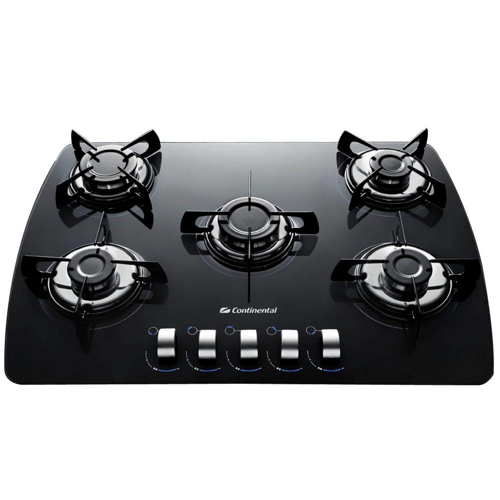 Cooktop a Gás 5 Bocas Continental Decore CTGCT070E50GL Preto 5