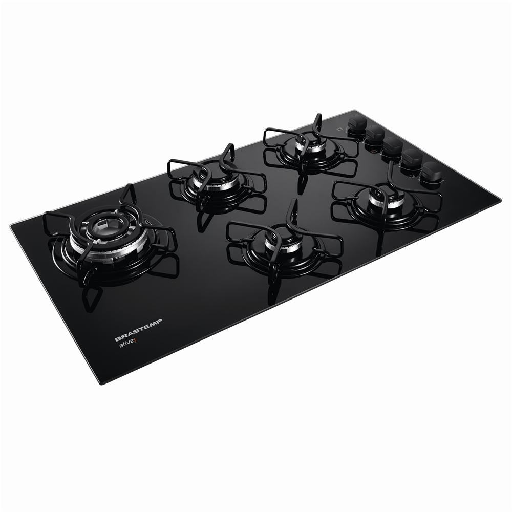 Cooktop a Gás 5 Bocas Brastemp Ative! BDD85AEUNA com Queimador