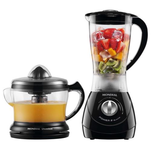 Conjunto Especial Mondial Pratic Duo I (Espremedor E-02 + Liquidificador Power 2 Black L-28) Menor preço em Conjunto Especial Mondial Pratic Duo I (Espremedor E-02 + Liquidificador Power 2 Black L-28)