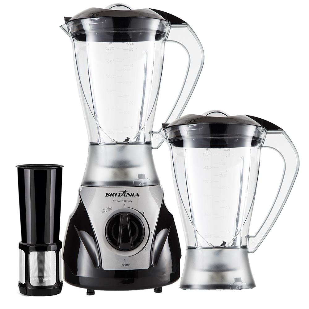 Liquidificador Britânia Cristal Duo Preto - 700 W