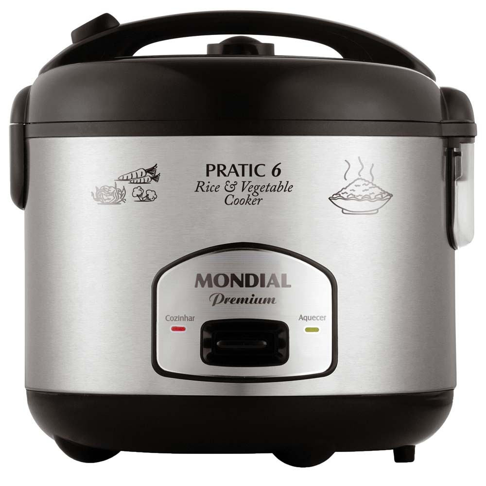 Panela Elétrica Mondial Pratic Rice 6 PE-02 1,2 L - Preta e Cinza