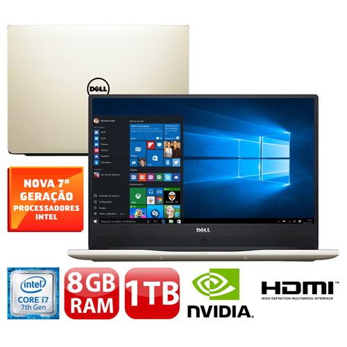 Menor preço em Notebook Dell Core i7-7500U 8GB 1TB Placa Gráfica 4GB Tela Full HD 14” Windows 10 Inspiron I14-7460-A20G